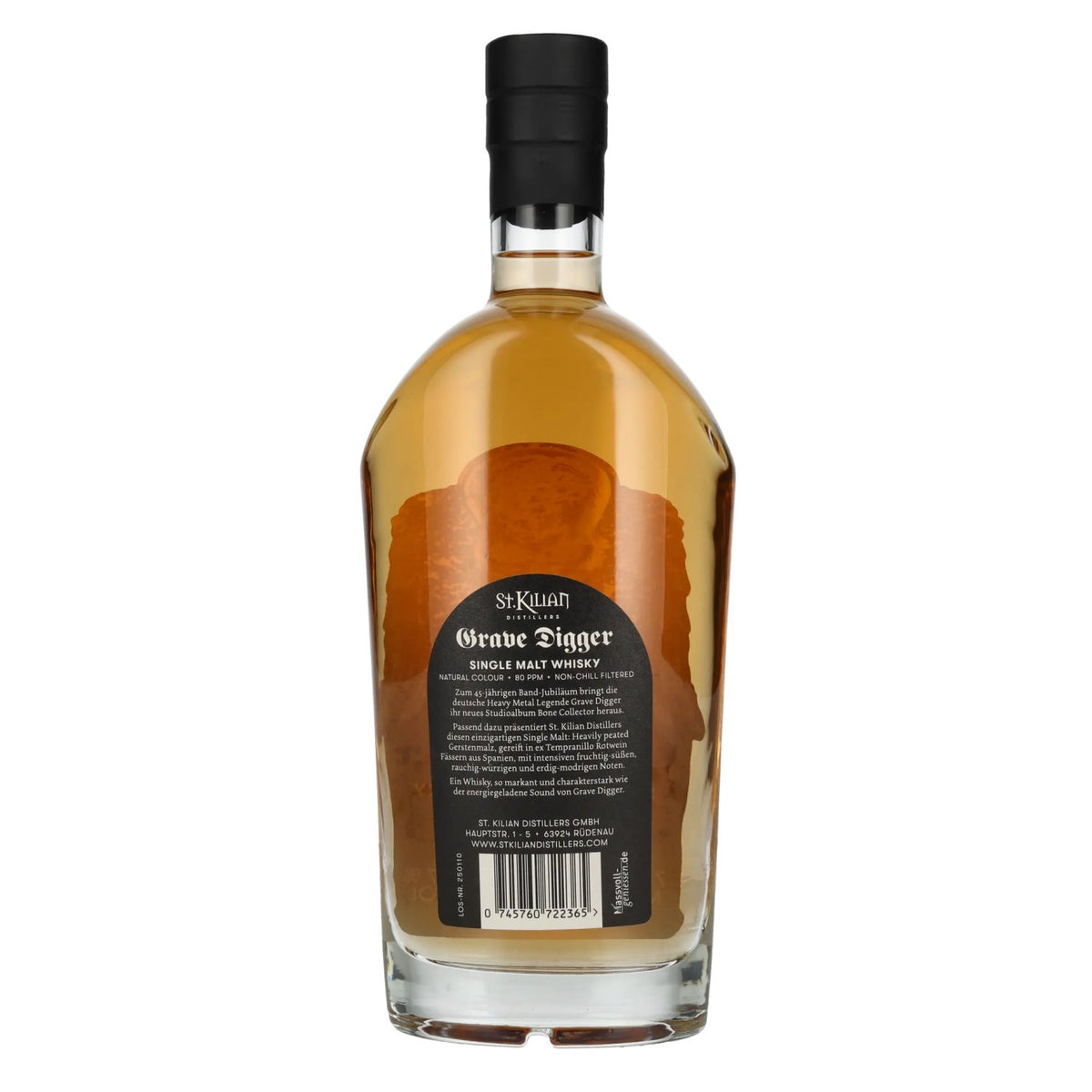 St. Kilian GRAVE DIGGER Bone Collector, whisky single malt très tourbé, 47 % vol., 0,7 l