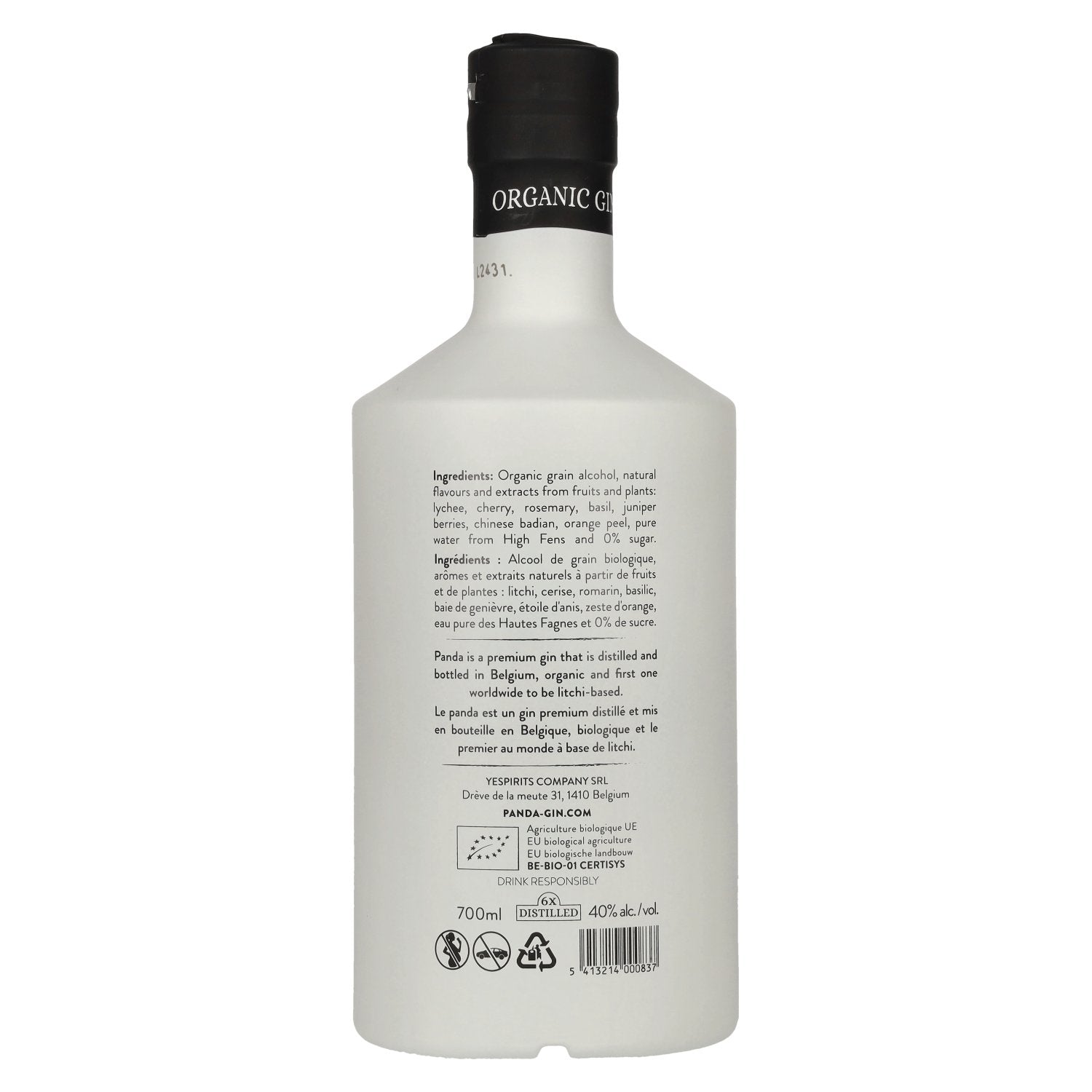 PANDA Organic Gin Halloween Edition 40% Vol. 0,7l
