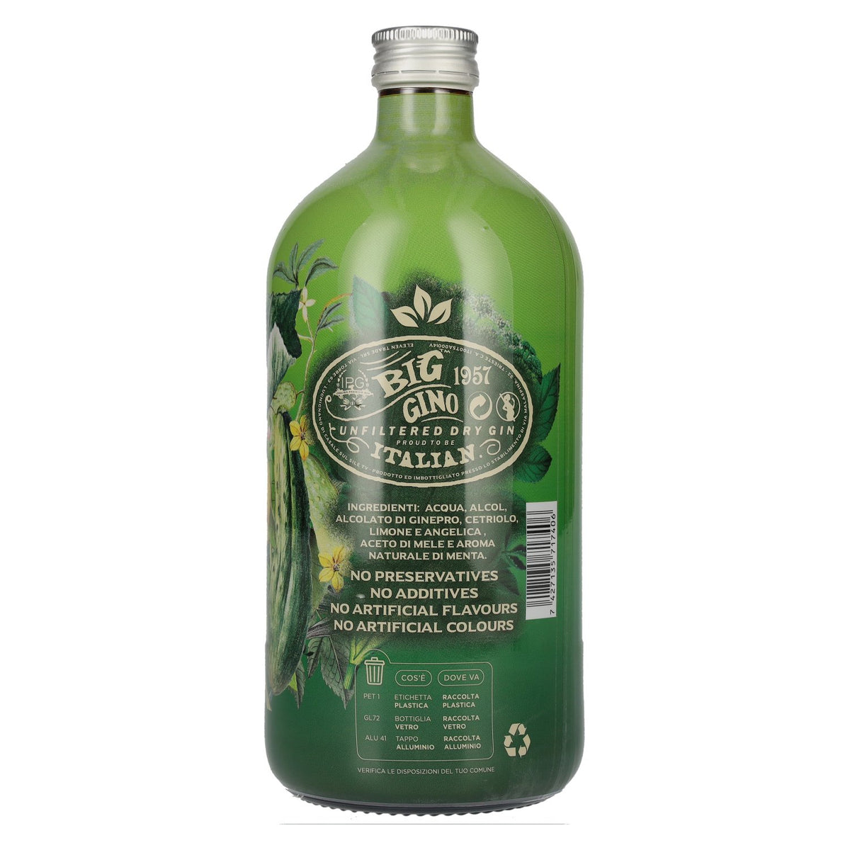 Big Gino Gin PEPINO LOCO 38% vol. 1 litre