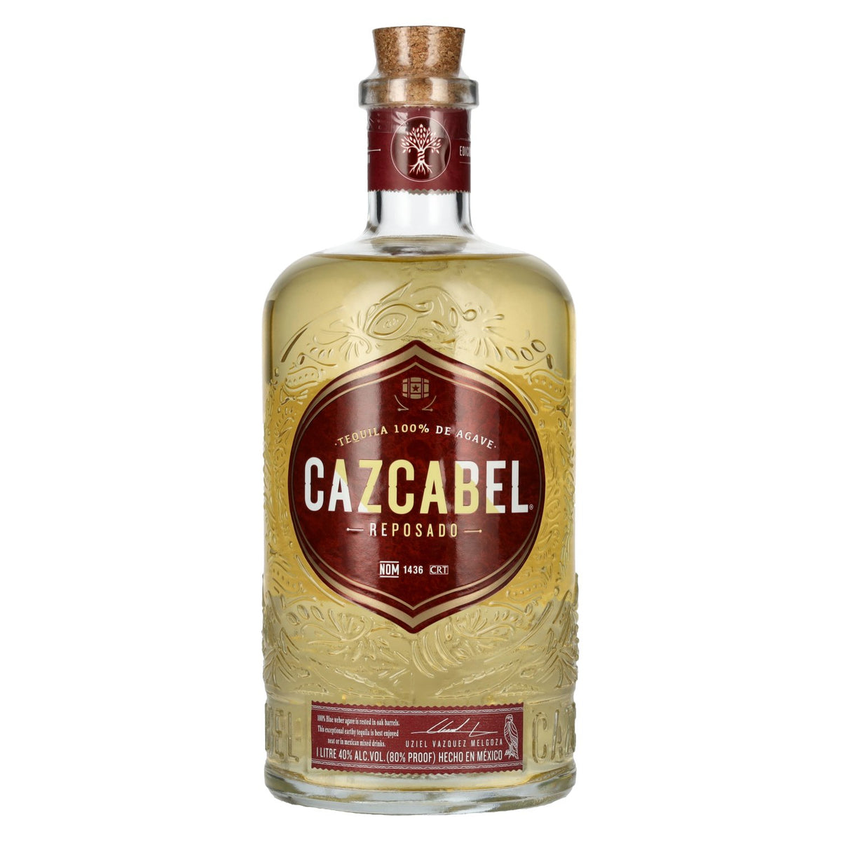 Cazcabel Tequila REPOSADO 100% de Agave 40% Vol. 1l