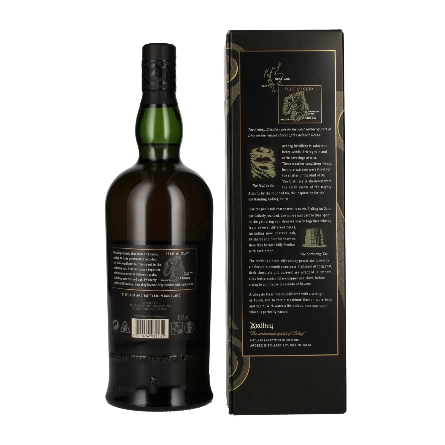 Ardbeg AN OA Islay Single Malt 46,6% vol. 1l en coffret cadeau