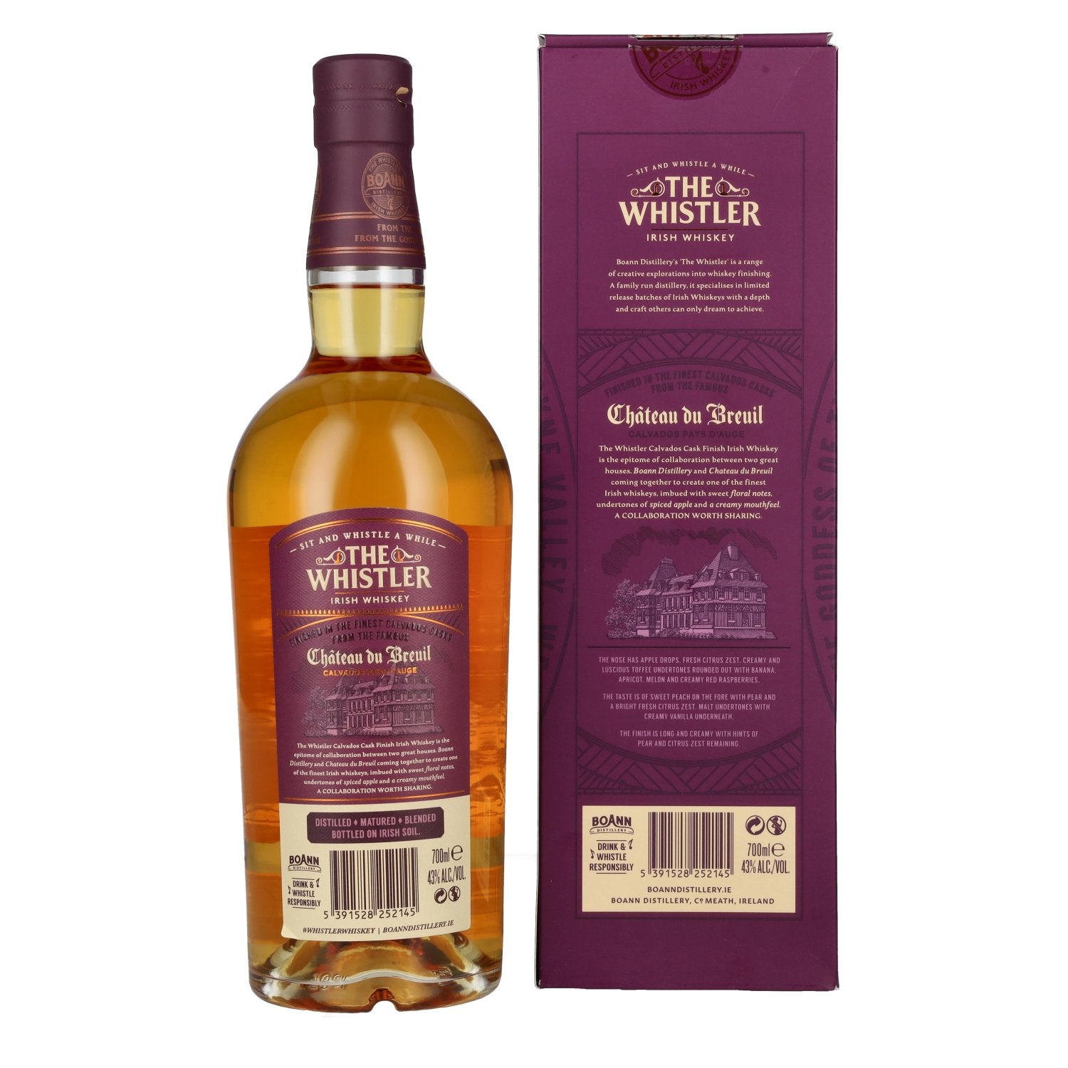 The Whistler Whiskey Irish Whiskey CALVADOS CASK FINISH GB 43% Vol. 0,7l in gift box