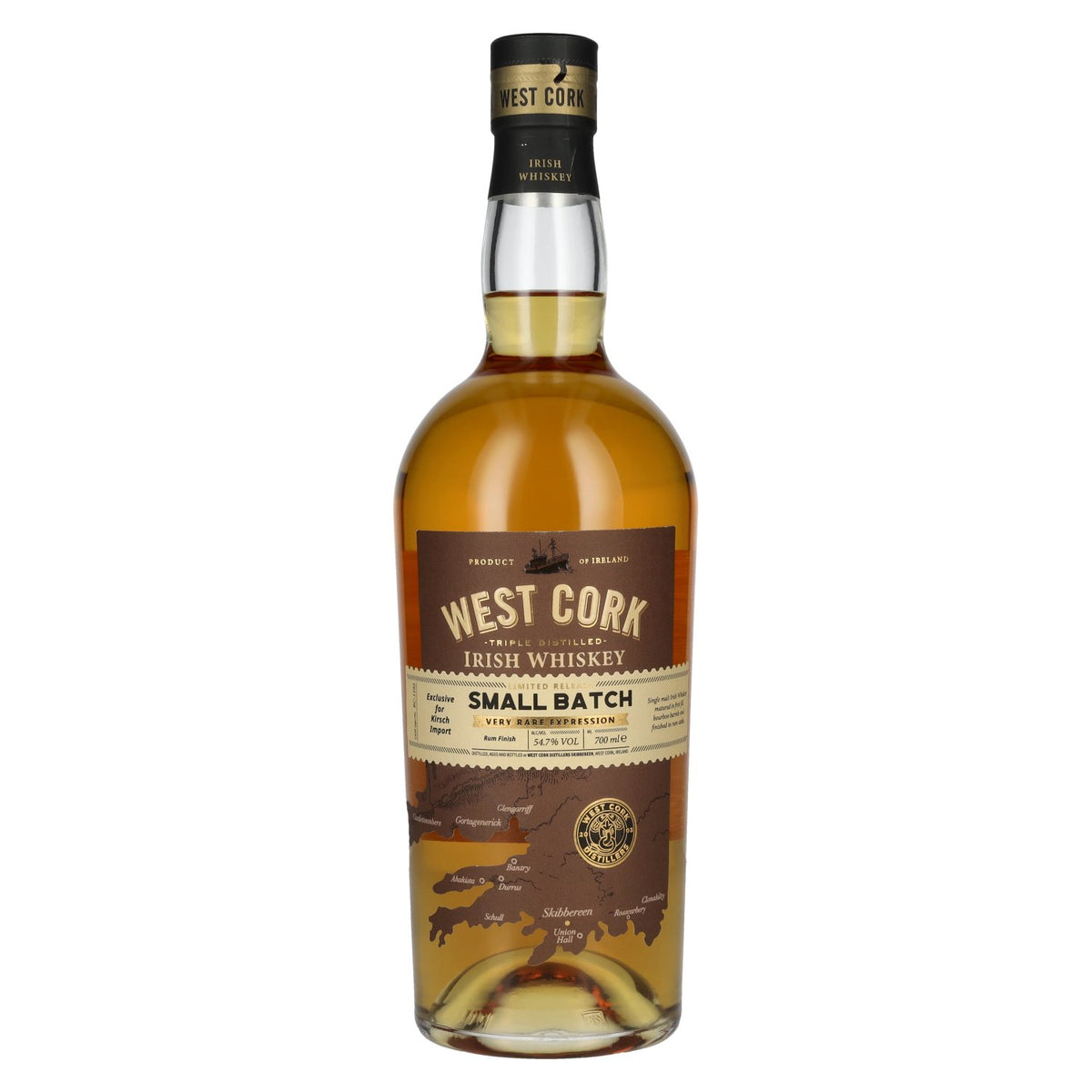 West Cork Irish Whiskey, édition très rare, 54,7 % vol., 0,7 l