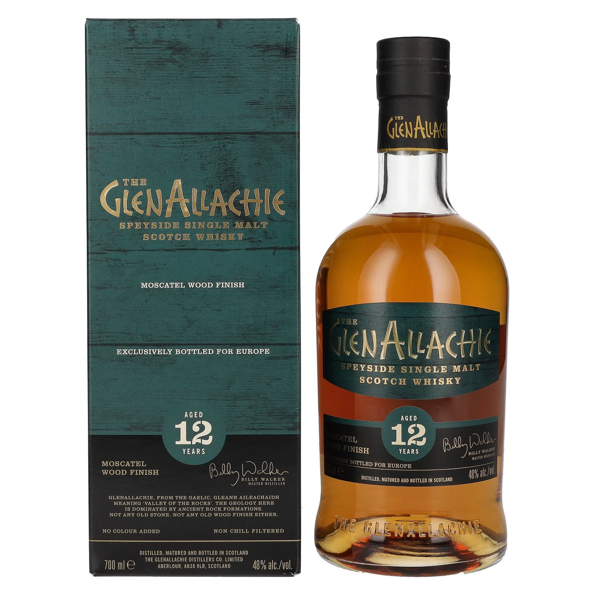 The GlenAllachie 12 Years Old MOSCATEL WOOD FINISH 48% ABV 0.7l in a gift box