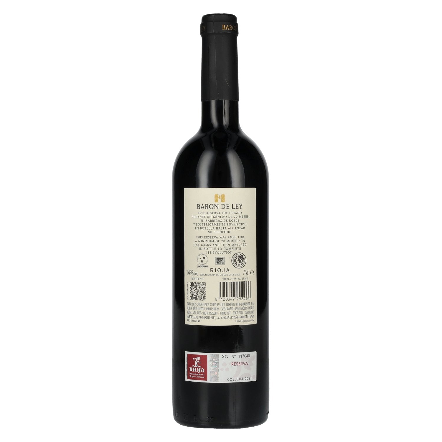 Baron De Ley Rioja Reserva 2021 14% Vol. 0,75l