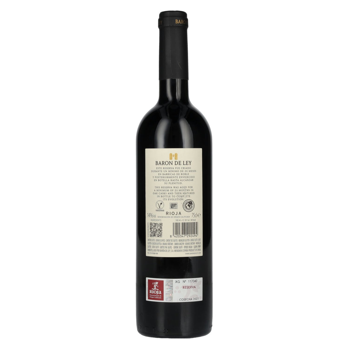 Baron De Ley Rioja Reserva 2021 14% Vol. 0,75l