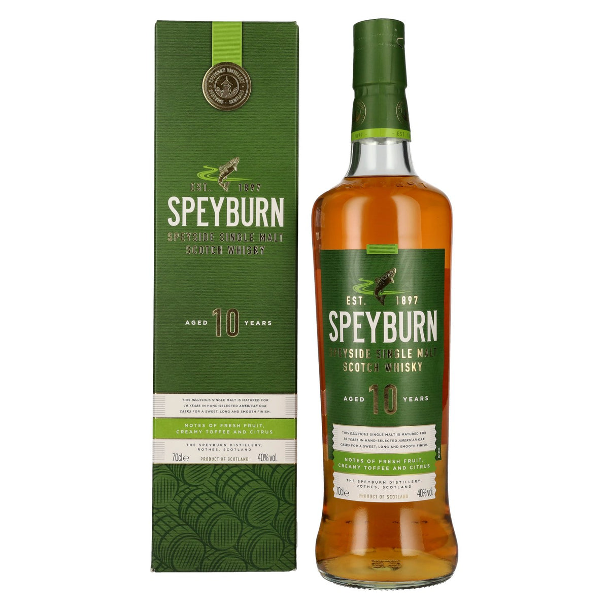 Speyburn 10 Years Old Speyside Single Malt Scotch Whisky 40% vol. 0,7 l in geschenkverpakking