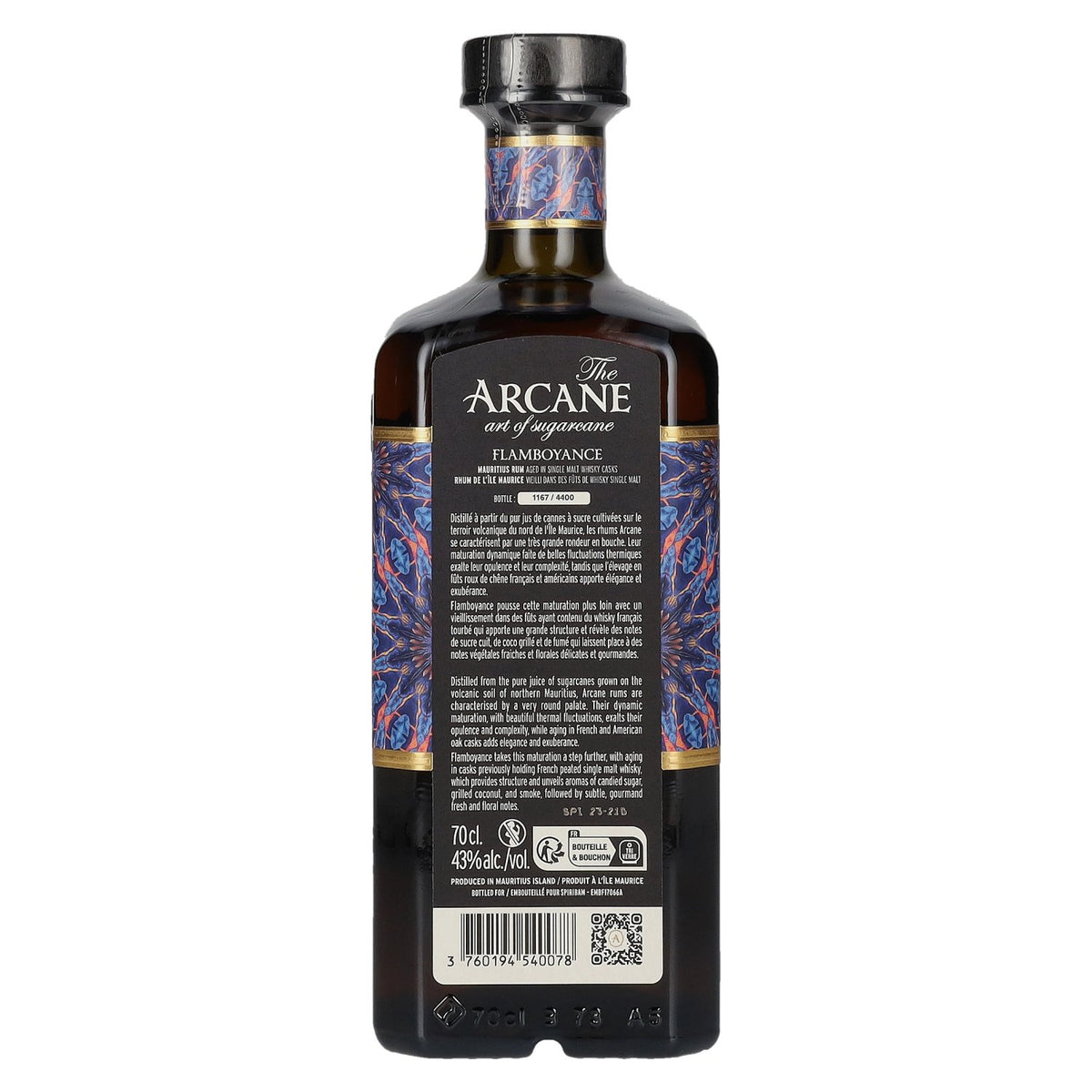 Rhum Arcane FLAMBOYANCE Single Cask 43 % vol., 0,7 l