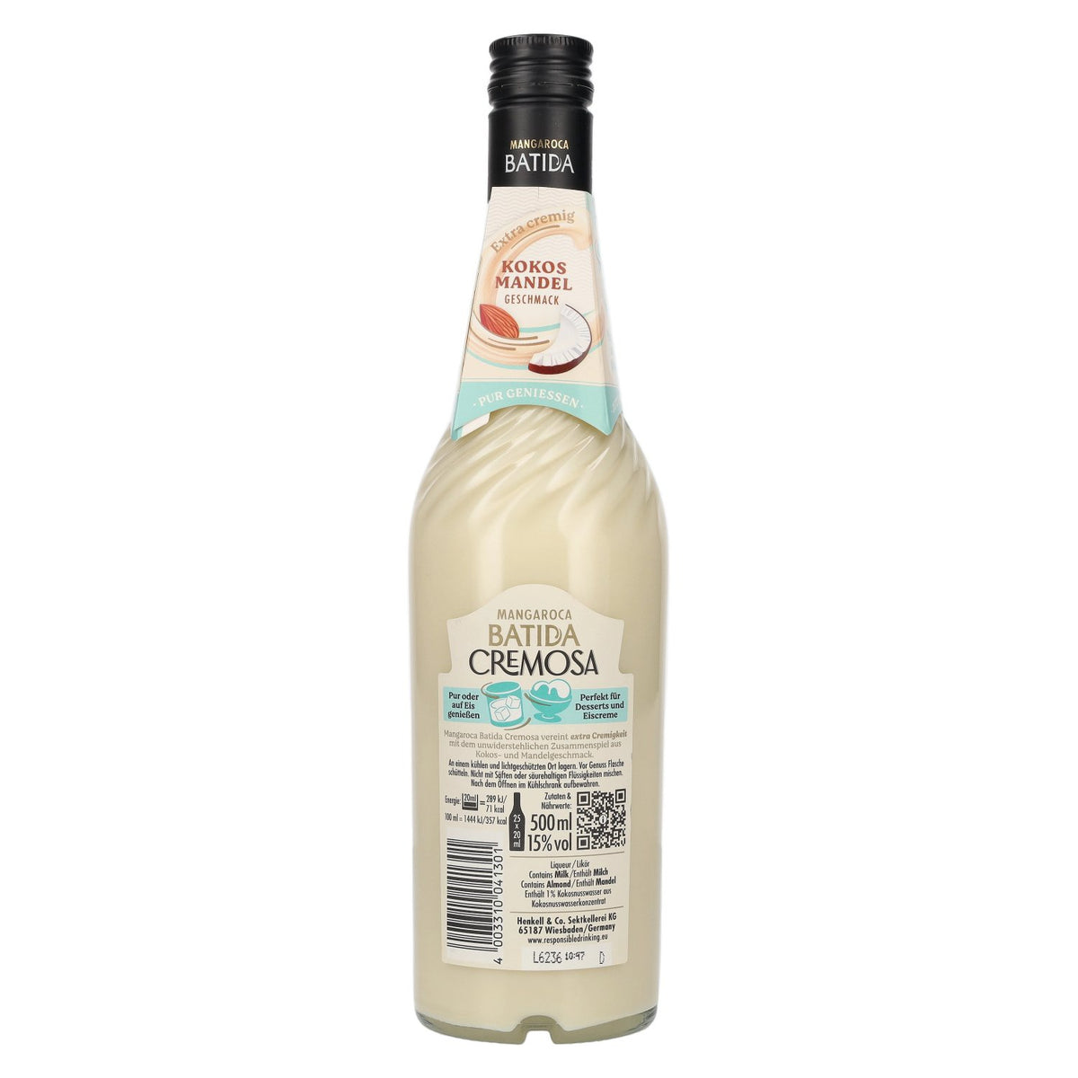 Mangaroca Batida Cremosa, kokos-amandelsmaak, 15% vol., 0,5 l