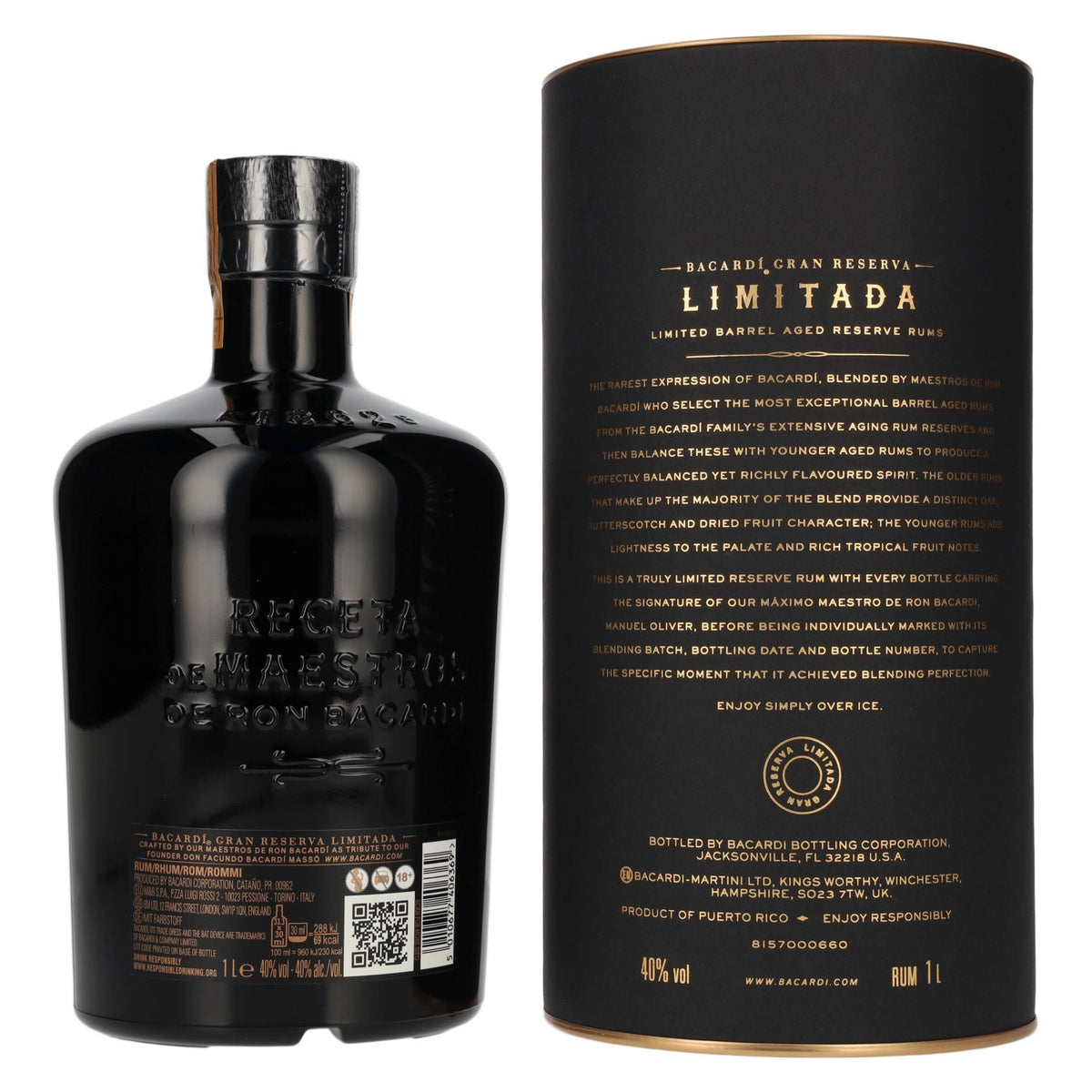 Bacardi Gran Reserva LIMITADA Limited Batch Rum 40% Vol. 1l in geschenkverpakking