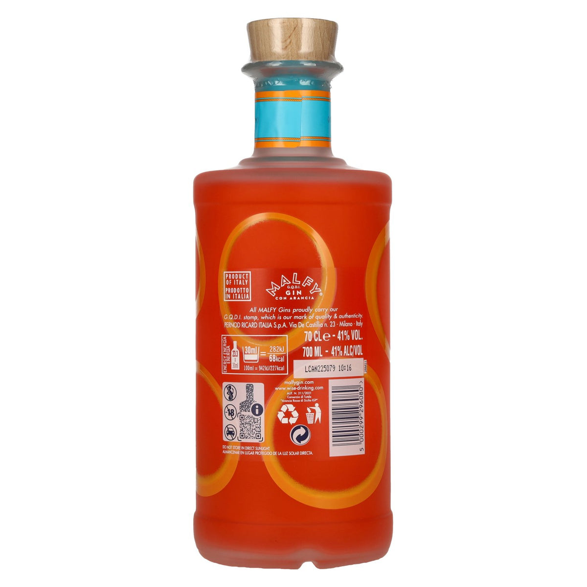 Malfy Gin CON ARANCIA Sicilian Blood Orange 41% ABV 0.7 l