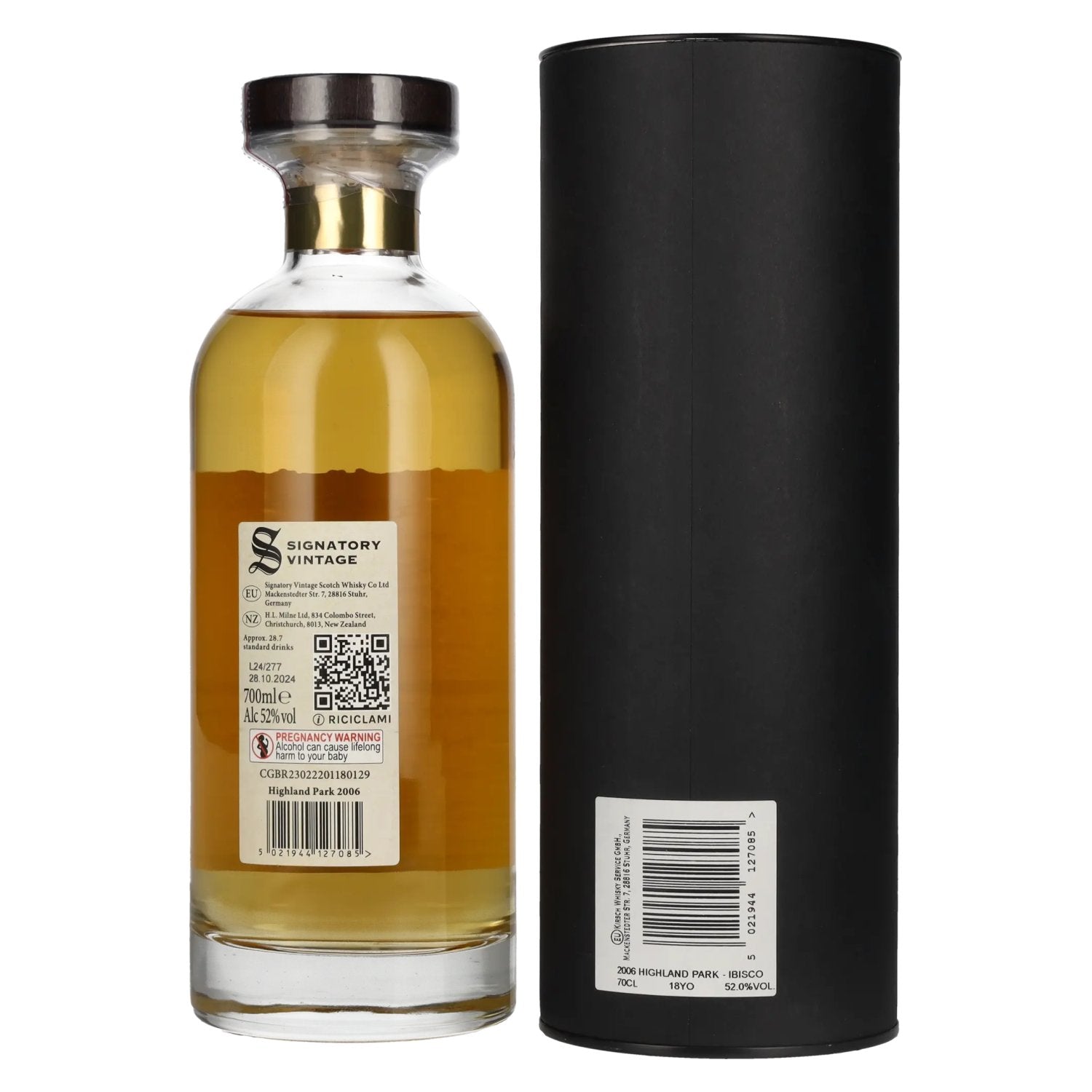 Signatory Vintage 18 Years Old HIGHLAND PARK The Decanter Collection 2006 52% vol. 0,7l en coffret cadeau