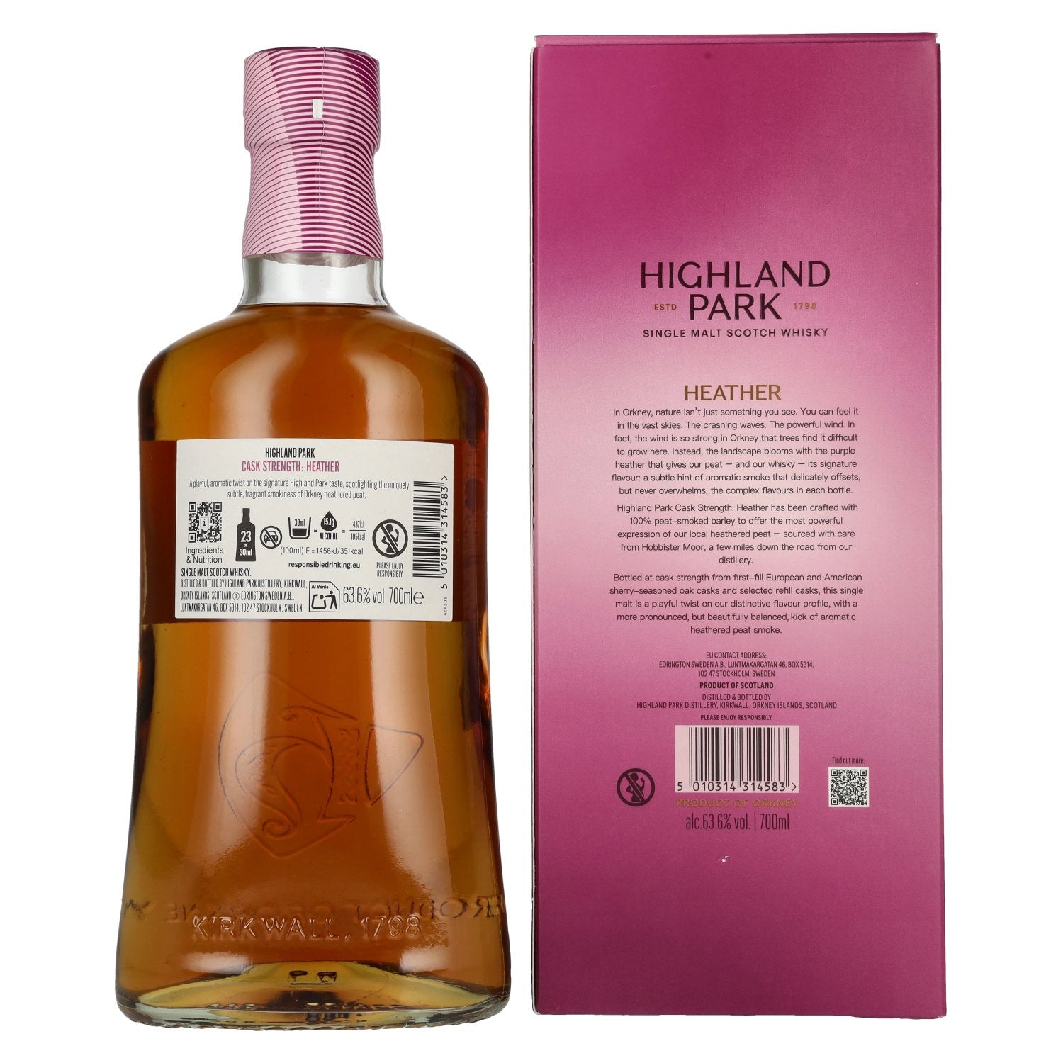 Highland Park HEATHER Cask Strength Single Malt Scotch Whisky 63,6% Vol. 0,7l en coffret cadeau