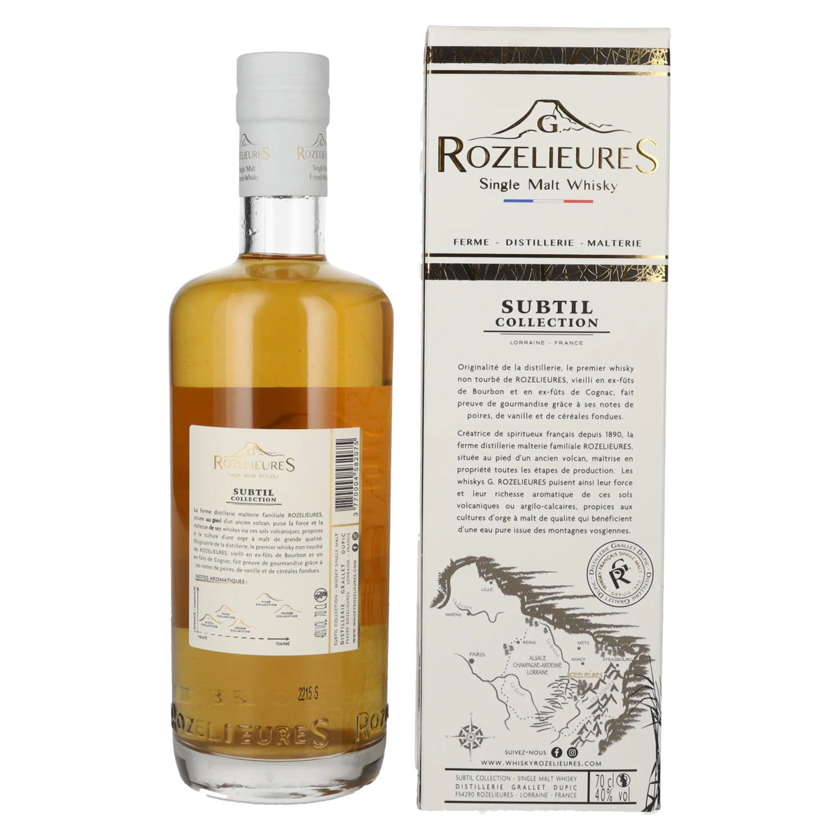 G. Rozelieures SUBTIL COLLECTION Whisky single malt 40 % vol., 0,7 l, dans un coffret cadeau