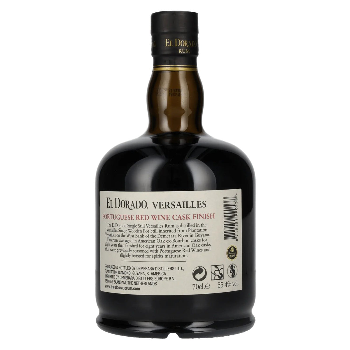 Rhum El Dorado VERSAILLES Special Portuguese Red Wine Casks 2005 55,4 % vol. 0,7 l