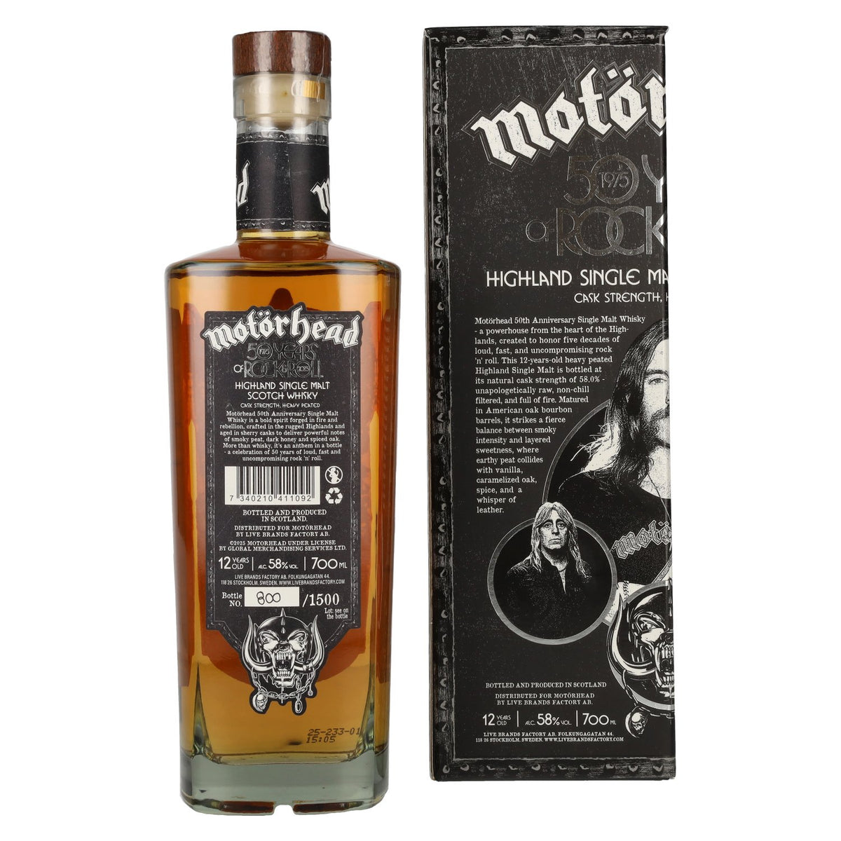 Motörhead 50 Years of Rock & Roll Highland Single Malt Scotch Whisky 58% Vol. 0,7l in Geschenkbox