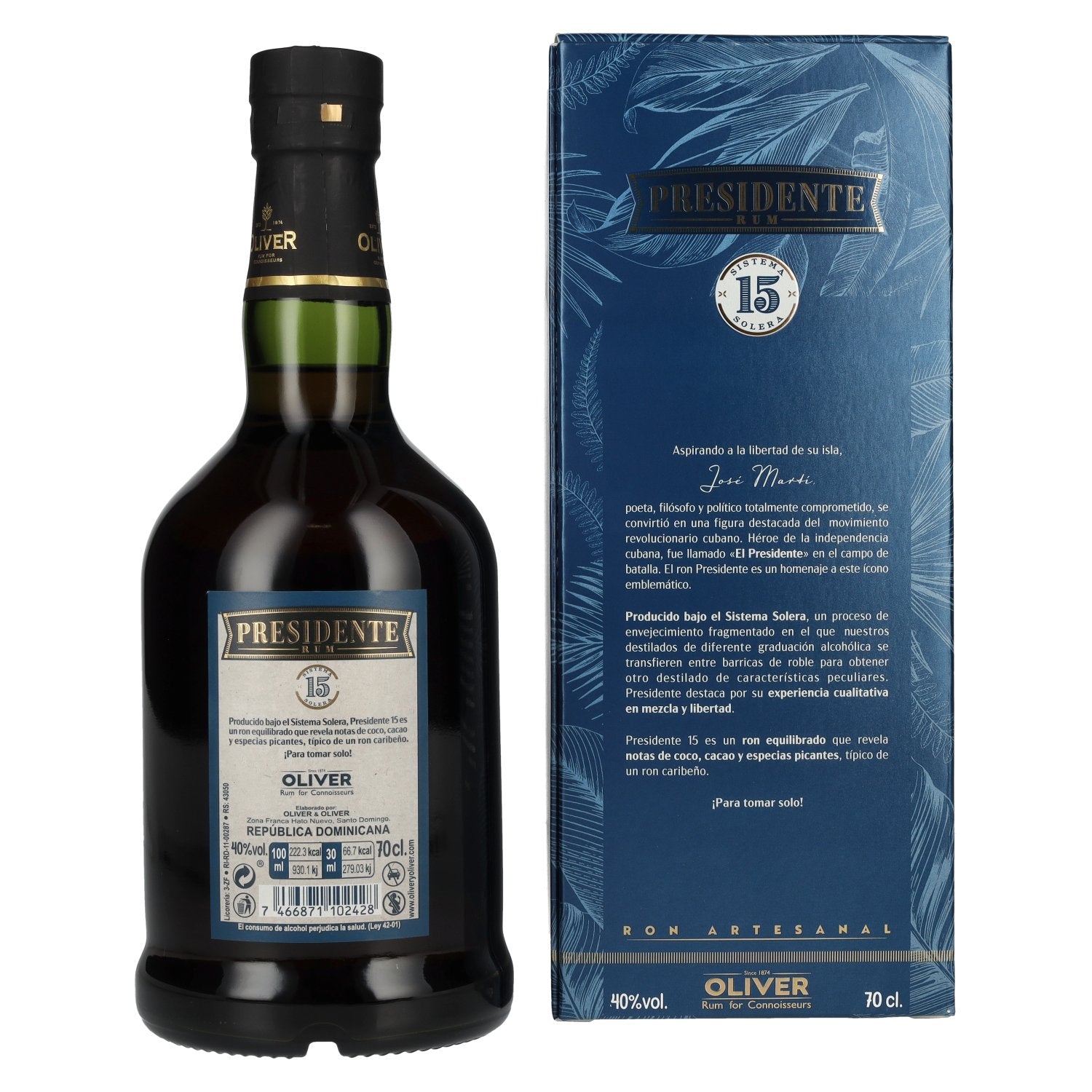 Presidente 15 Sistema Solera Rum 40% Vol. 0,7l in gift box