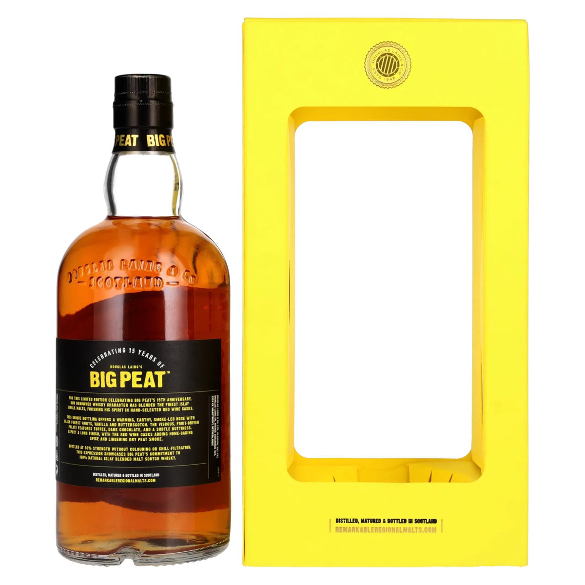 Douglas Laing Big Peat Islay Blended Malt Scotch, édition 15e anniversaire, 50 % vol., 0,7 l, dans un coffret cadeau