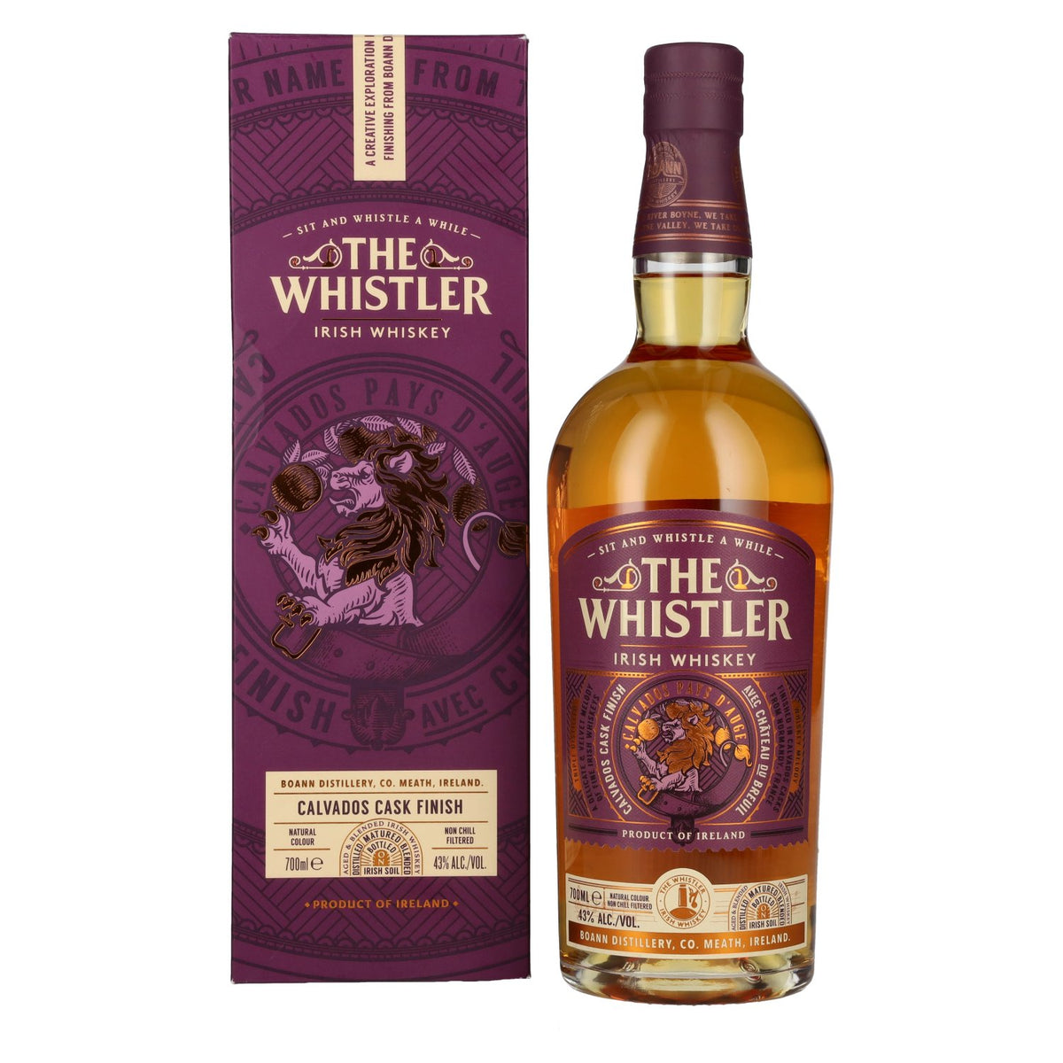 The Whistler Irish Whiskey CALVADOS CASK FINISH GB 43 % vol. 0,7 l dans un coffret cadeau