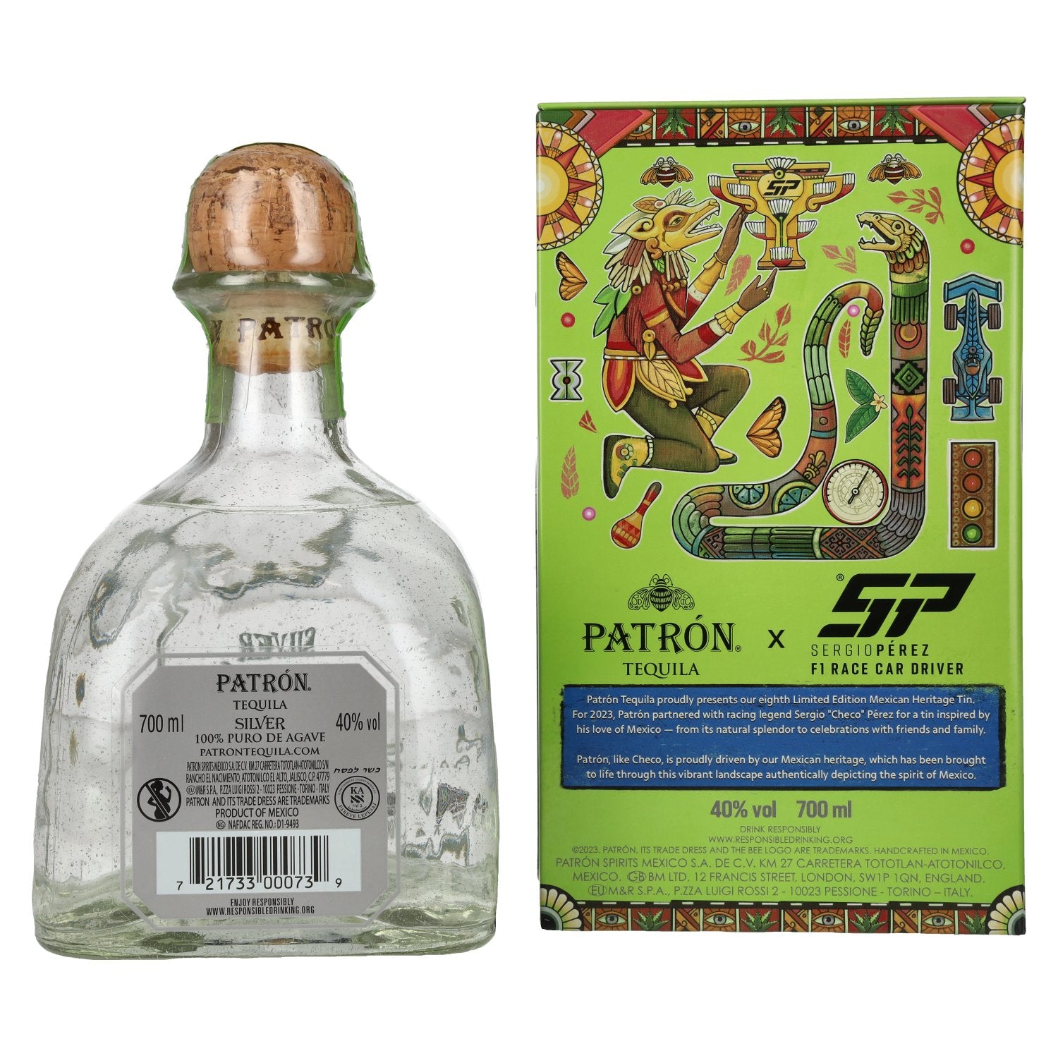 Patrón Tequila Silver x Sergio Pérez Mexican Tin Limited Edition 40% Vol. 0,7l in Tinbox