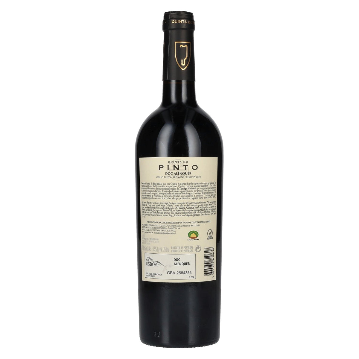 Quinta Do Pinto TOURIGA NACIONAL Reserva DOC Alenquer 2020 14.5% ABV 0.75l