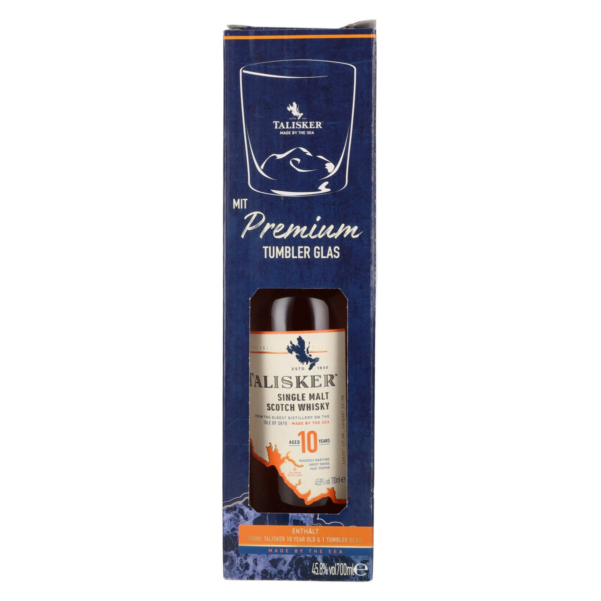 Talisker 10 Years Old Single Malt Scotch Whisky 45,8% Vol. 0,7l in Geschenkbox mit Tumbler Glas