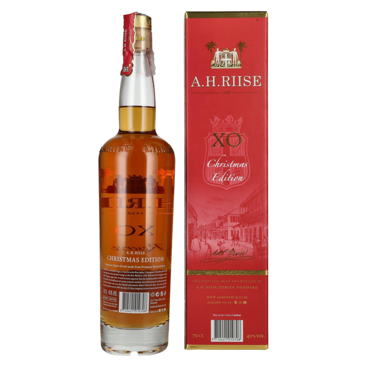 A.H. Riise X.O. Reserve Christmas Superior Spirit Drink 40 % vol. 0,7 l dans un coffret cadeau