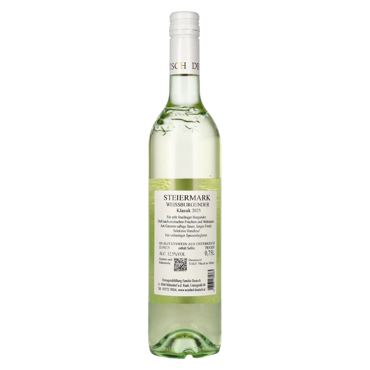 Deutsch Weissburgunder Klassik Steiermark 2025 12,5% Vol. 0,75l