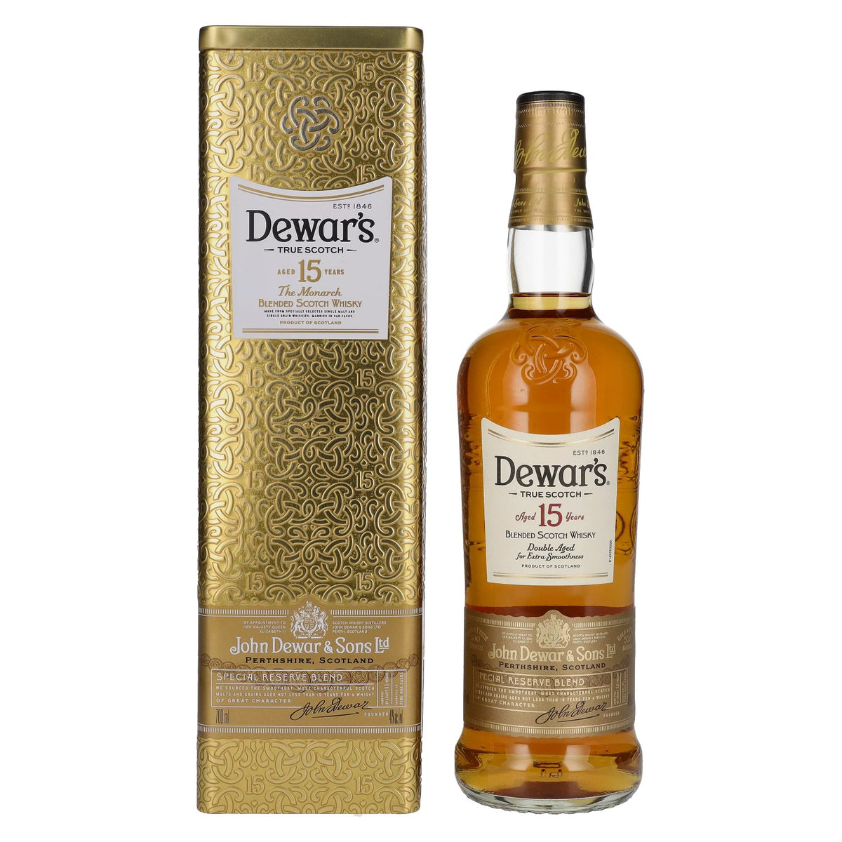 Dewar's 15-Year-Old Blended Scotch Whisky, 40% vol., 0.7 l, in a tin box