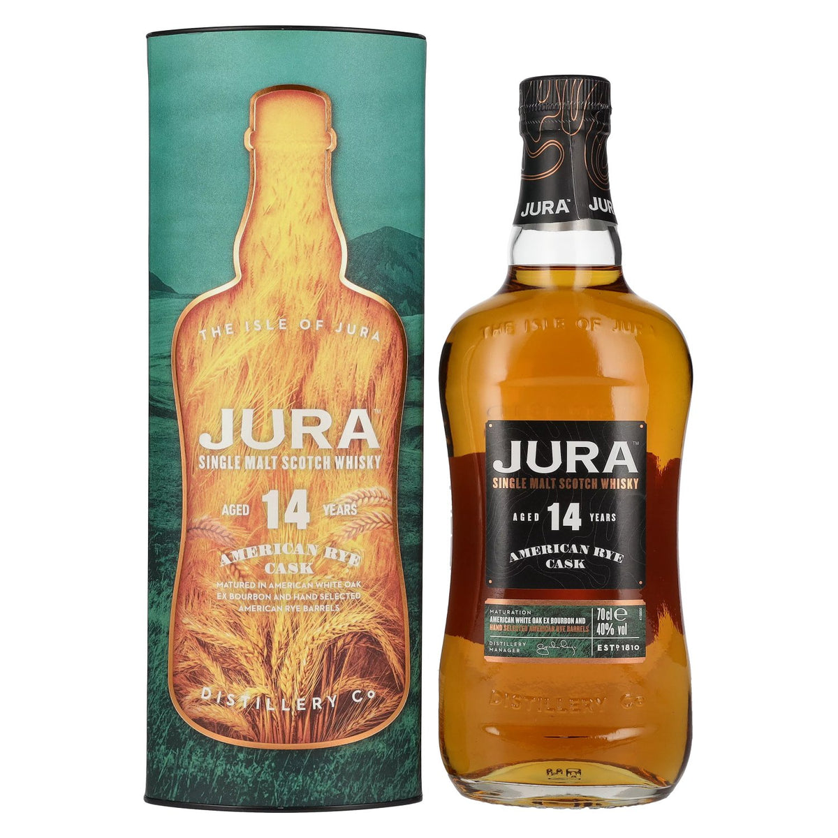 Jura 14 Years Old American Rye Cask Single Malt Scotch Whisky 40% vol. 0,7 l in geschenkverpakking