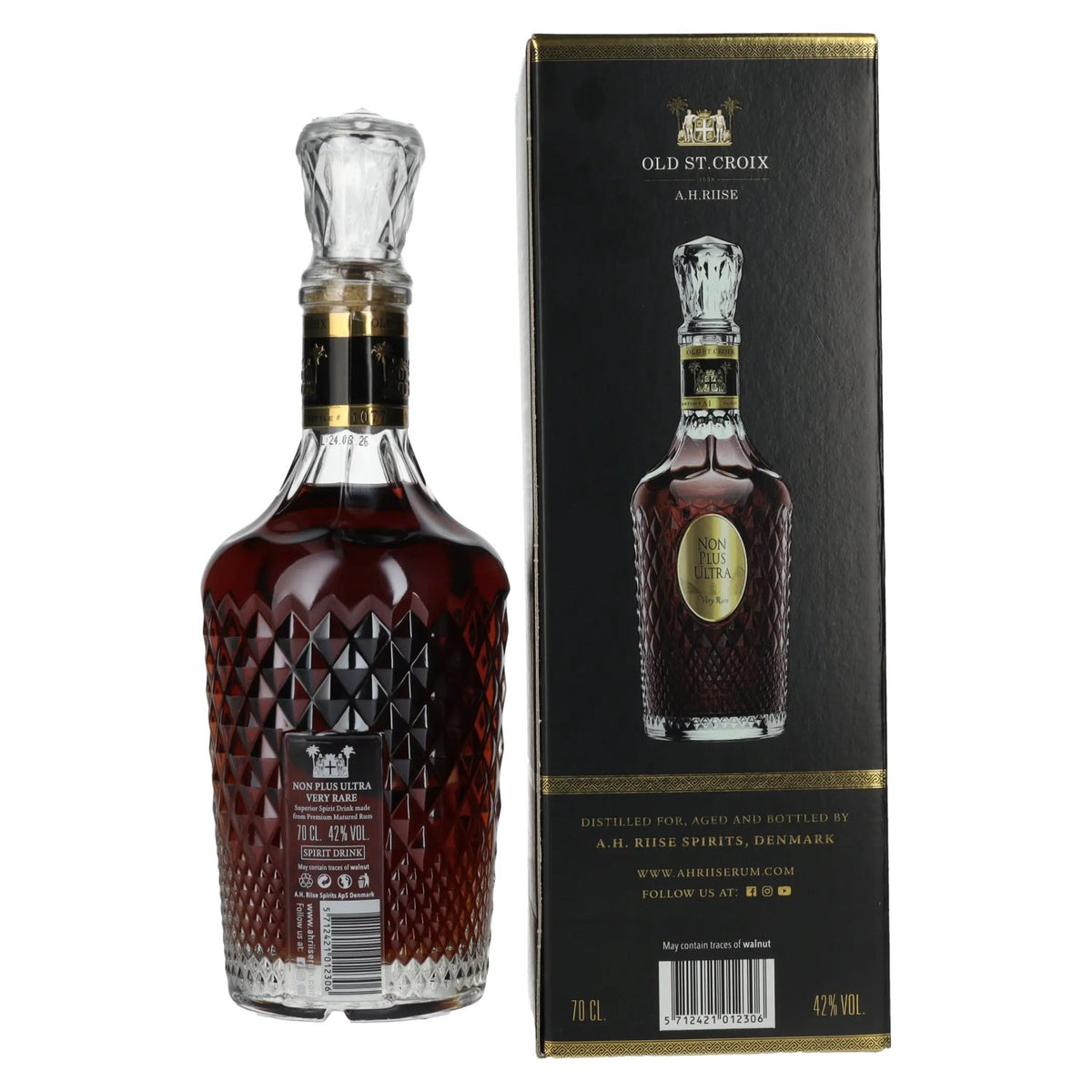 Old St. Croix A.H. Riise NON PLUS ULTRA Boisson spiritueuse très rare 42 % vol. 0,7 l dans un coffret cadeau
