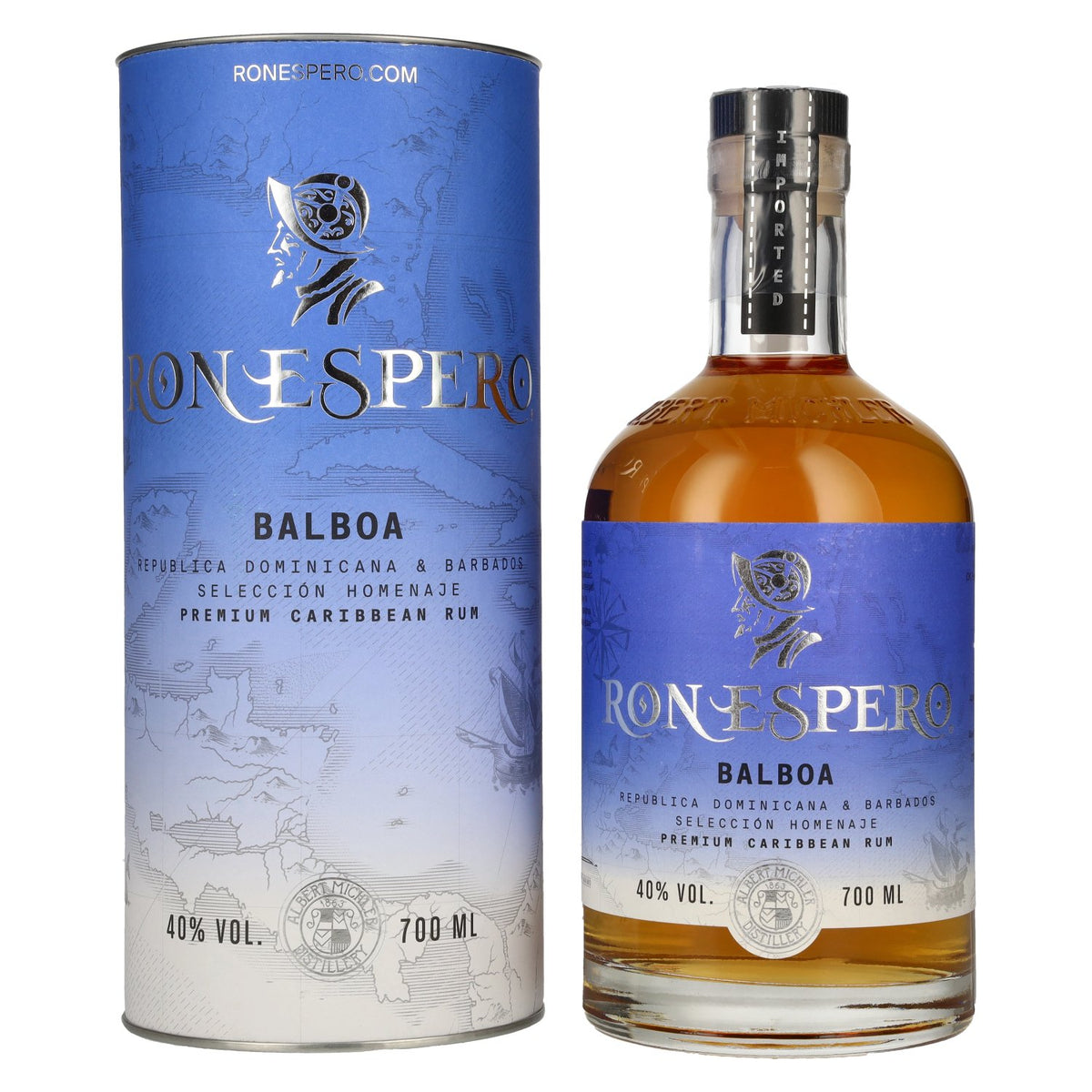 Ron Espero Balboa Selección Homenaje Premium Caribbean Rum 40% vol. 0.7 l in a gift box
