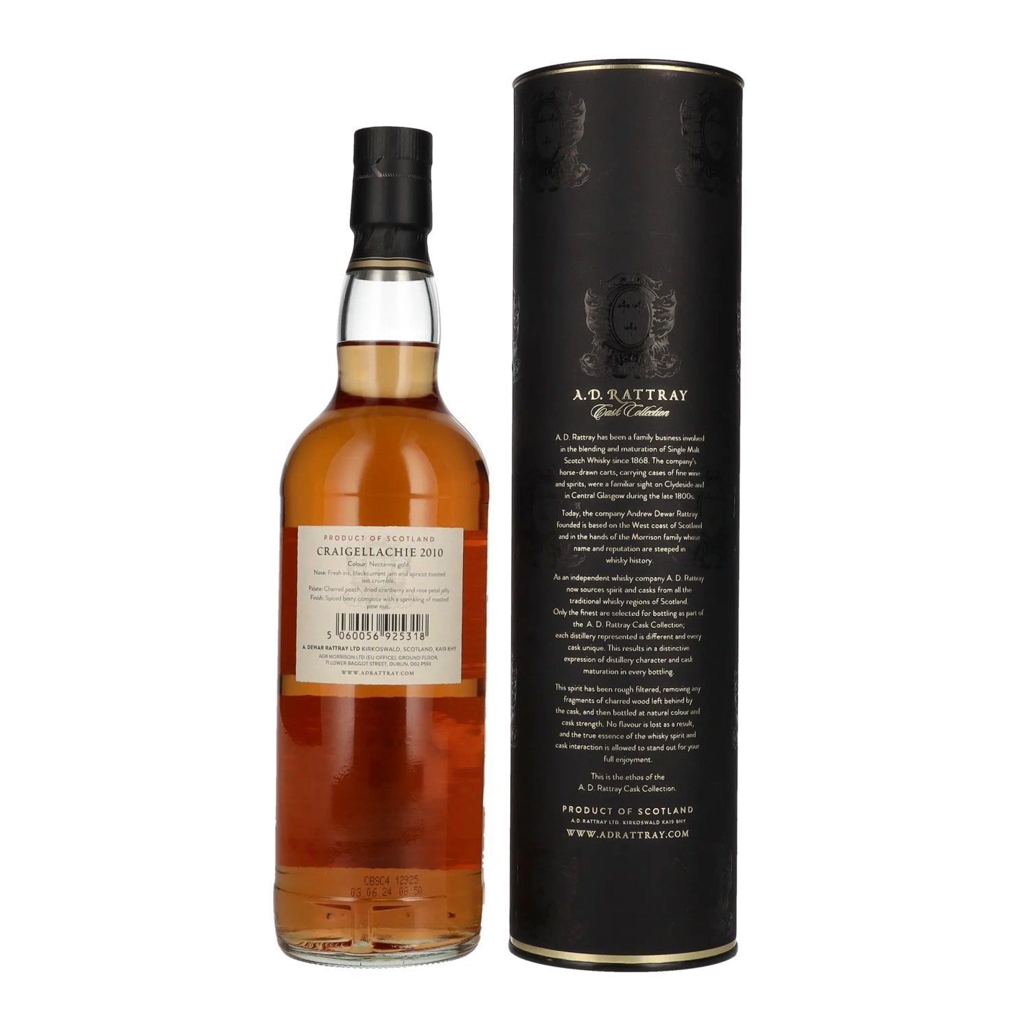 A.D. Rattray 14 Years Old CRAIGELLACHIE Burgundy Wine Finish Whisky 2010 57,1% Vol. 0,7l in gift box