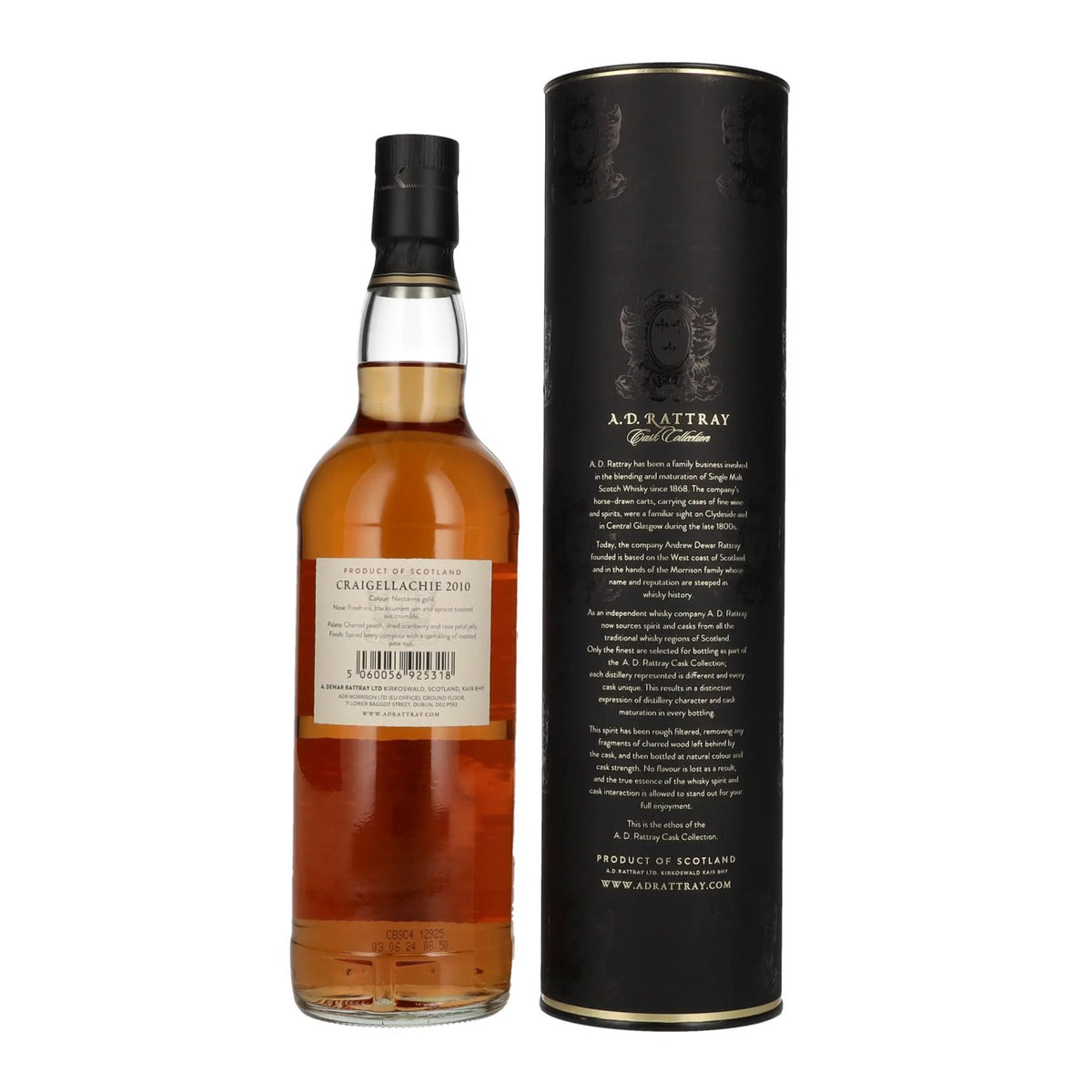 A.D. Rattray 14 Years Old CRAIGELLACHIE Burgundy Wine Finish Whisky 2010 57,1% Vol. 0,7l in Geschenkbox