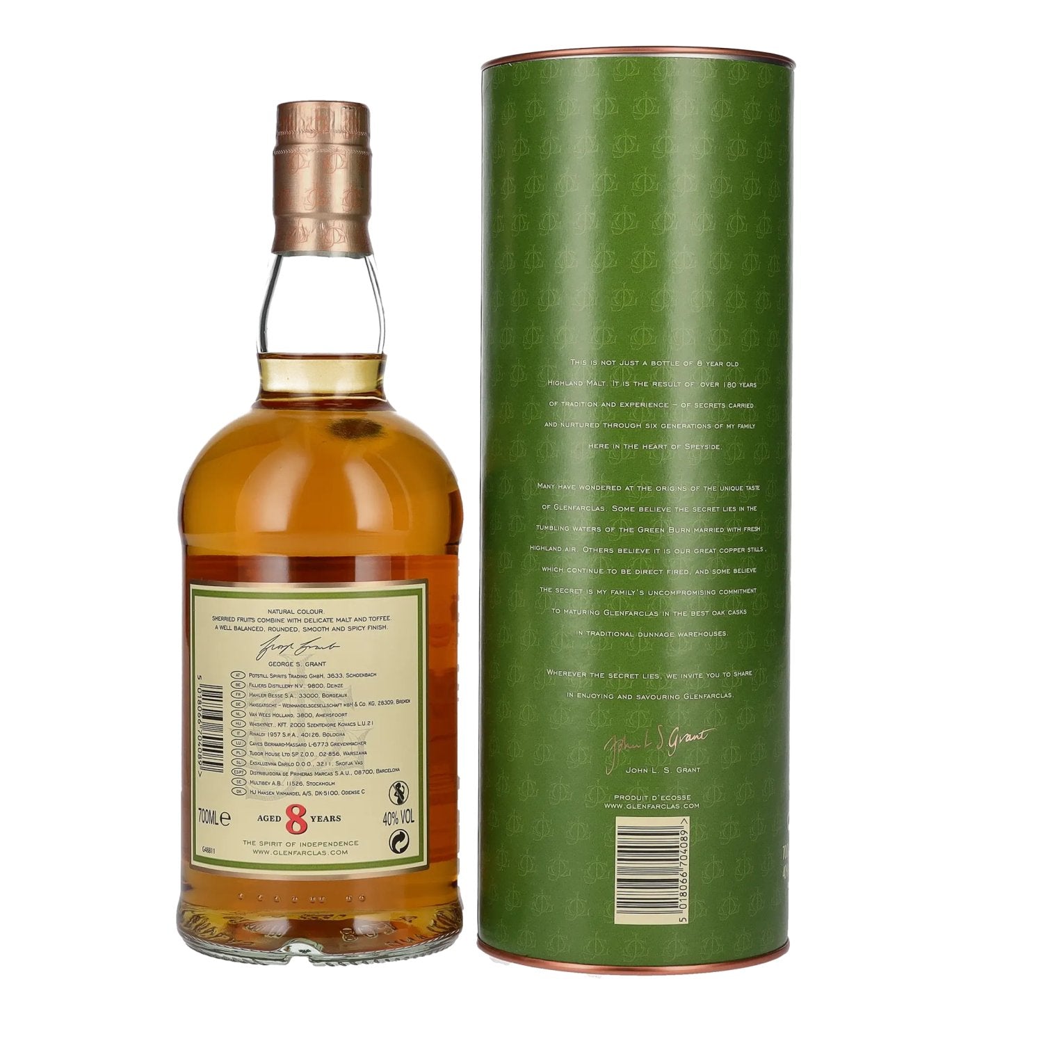 Glenfarclas 8 Years Old Highland Single Malt Scotch Whisky 40% Vol. 0,7l in geschenkverpakking