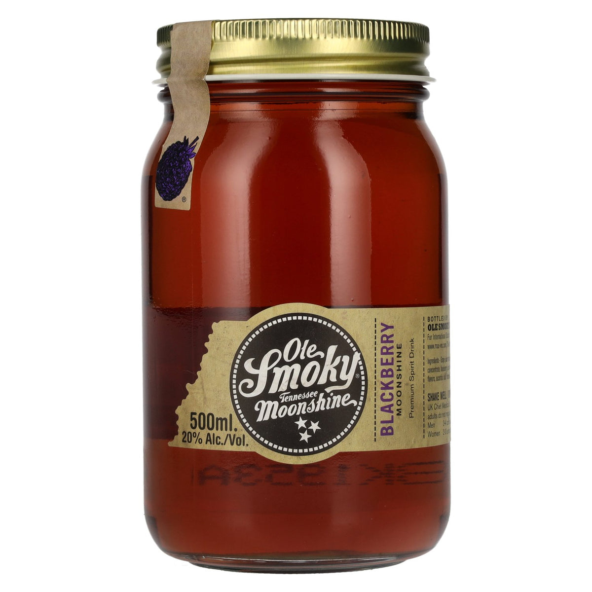 Ole Smoky Tennessee Moonshine BLACKBERRY 20 % vol. 0,5 l