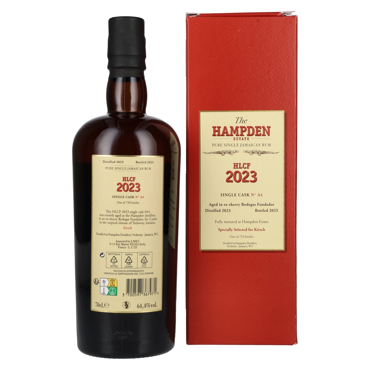 Hampden HLCF Sherry Bodegas Fundador Pure Single Cask Jamaican Rum 2023 64,4% Vol. 0,7l in Geschenkbox
