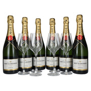 Moët &amp; Chandon Champagne IMPÉRIAL Brut 12,5% vol. 6x0,75l in geschenkverpakking met 6 glazen