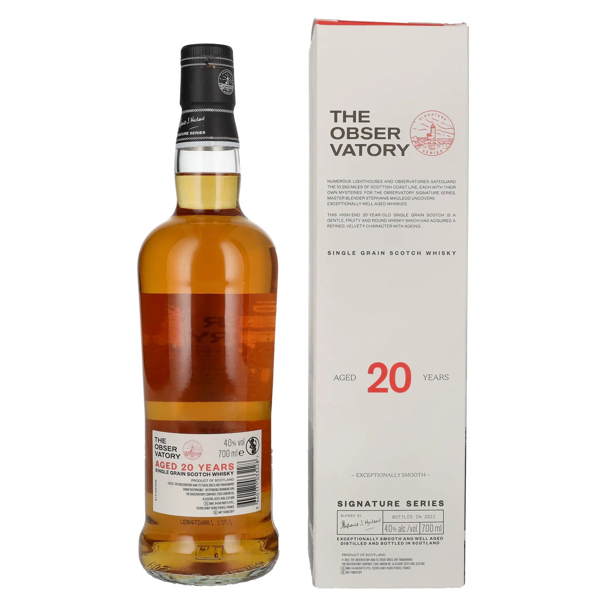 The Observatory 20 Years Old Single Grain Signature Series 40% vol. 0.7 l in a gift box