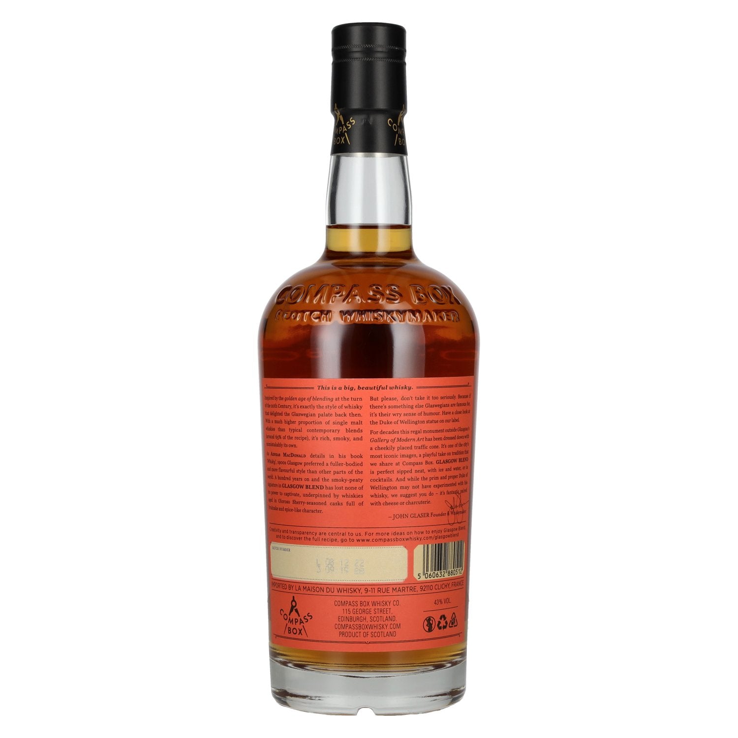 Compass Box GLASGOW BLEND Whisky écossais 43% vol. 0,7l