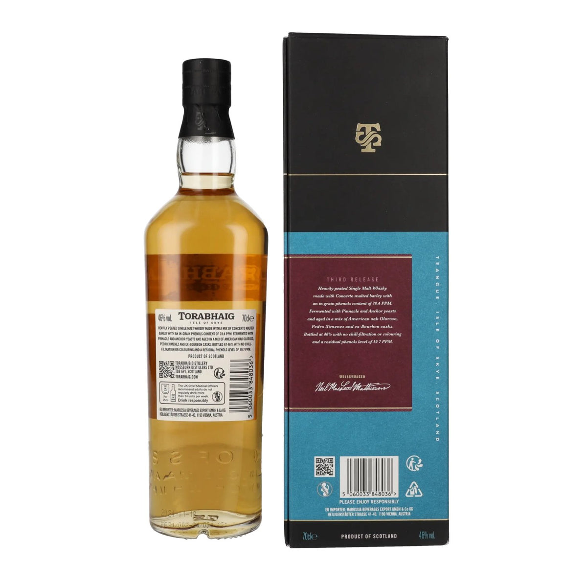 Torabhaig CNOC NA MÒINE The Legacy Series Single Malt 46 % vol., 0,7 l, dans un coffret cadeau