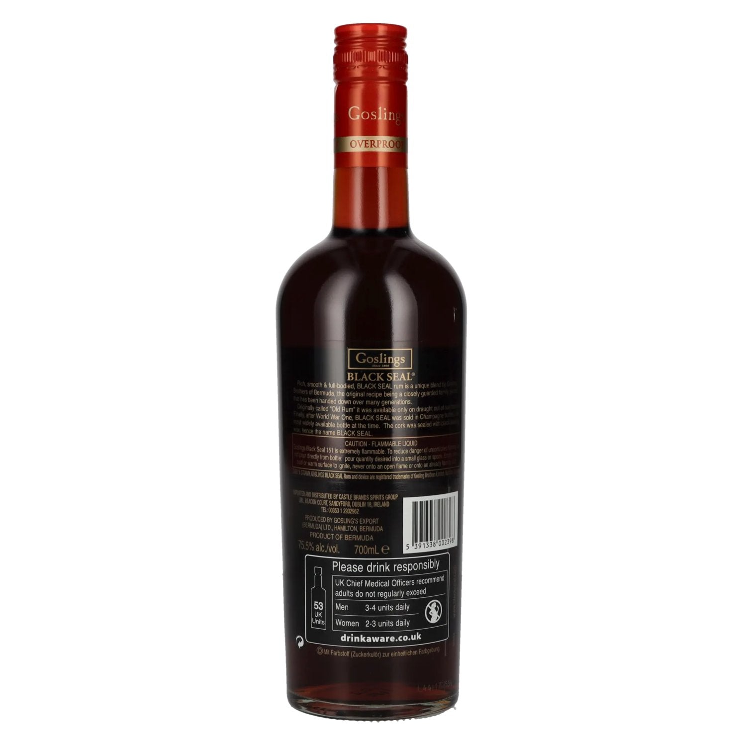 Goslings Black Seal 151 PROOF Bermuda Black Rum 75,5% vol. 0,7l