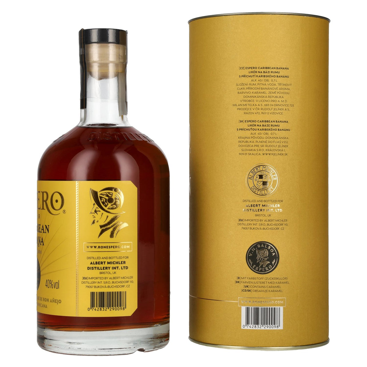 Ron Espero Caribbean Banana & Rum Liqueur 40% Vol. 0,7l in Geschenkbox