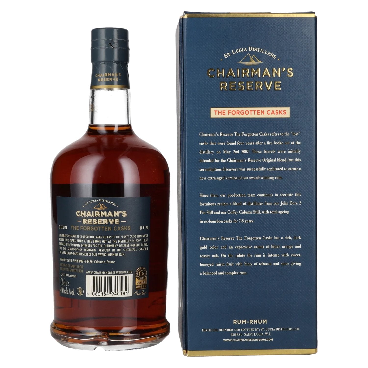 Chairman's Reserve THE FORGOTTEN CASKS Fijnste St. Lucia Rum 40% Vol. 0,7l in geschenkverpakking