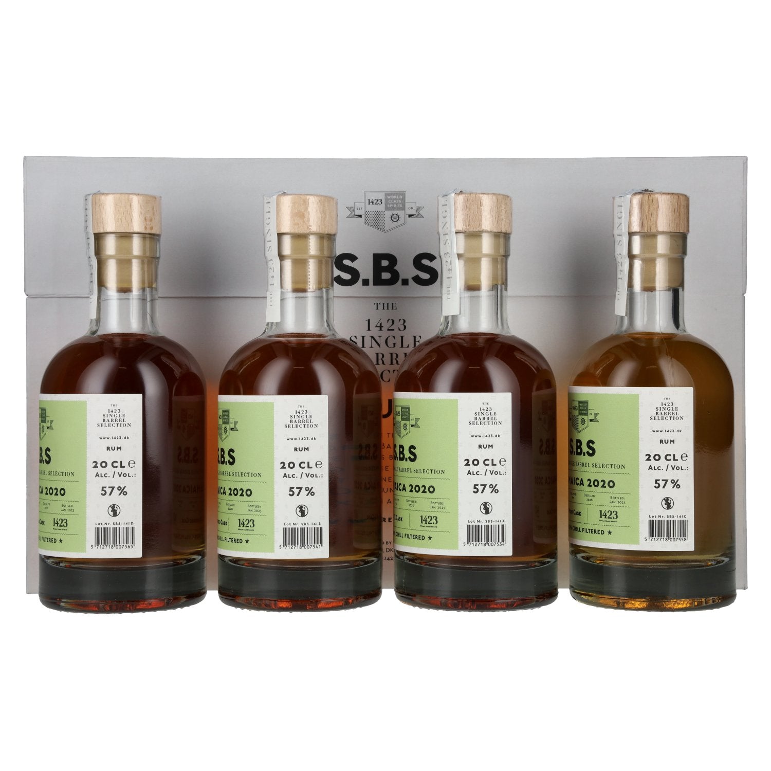 1423 S.B.S JAMAICA Experimental Cask Series 2020 57% Vol. 4x0,2l in gift box
