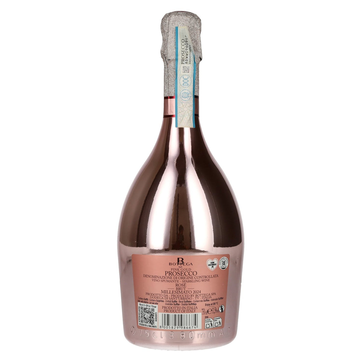 Bottega PINK GOLD Prosecco Rosé DOC 2024 11.5% ABV 0.75 l