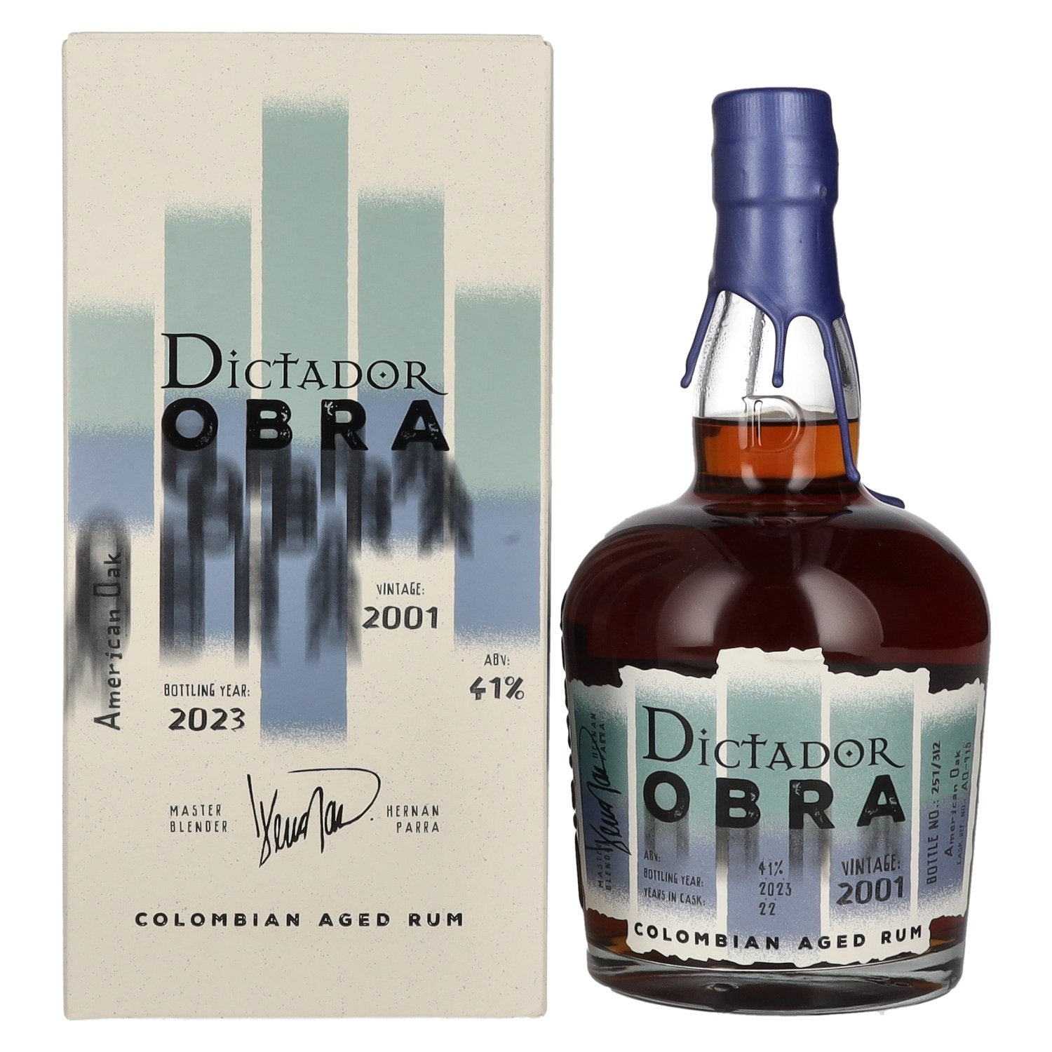 Dictador OBRA VINTAGE 22 Years Old AMERICAN OAK CASK Rum 2001 41% Vol. 0,7l in Geschenkbox