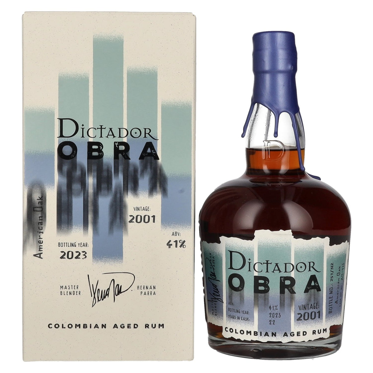 Dictador OBRA VINTAGE 22 Years Old AMERICAN OAK CASK Rum 2001 41% Vol. 0,7l in Geschenkbox