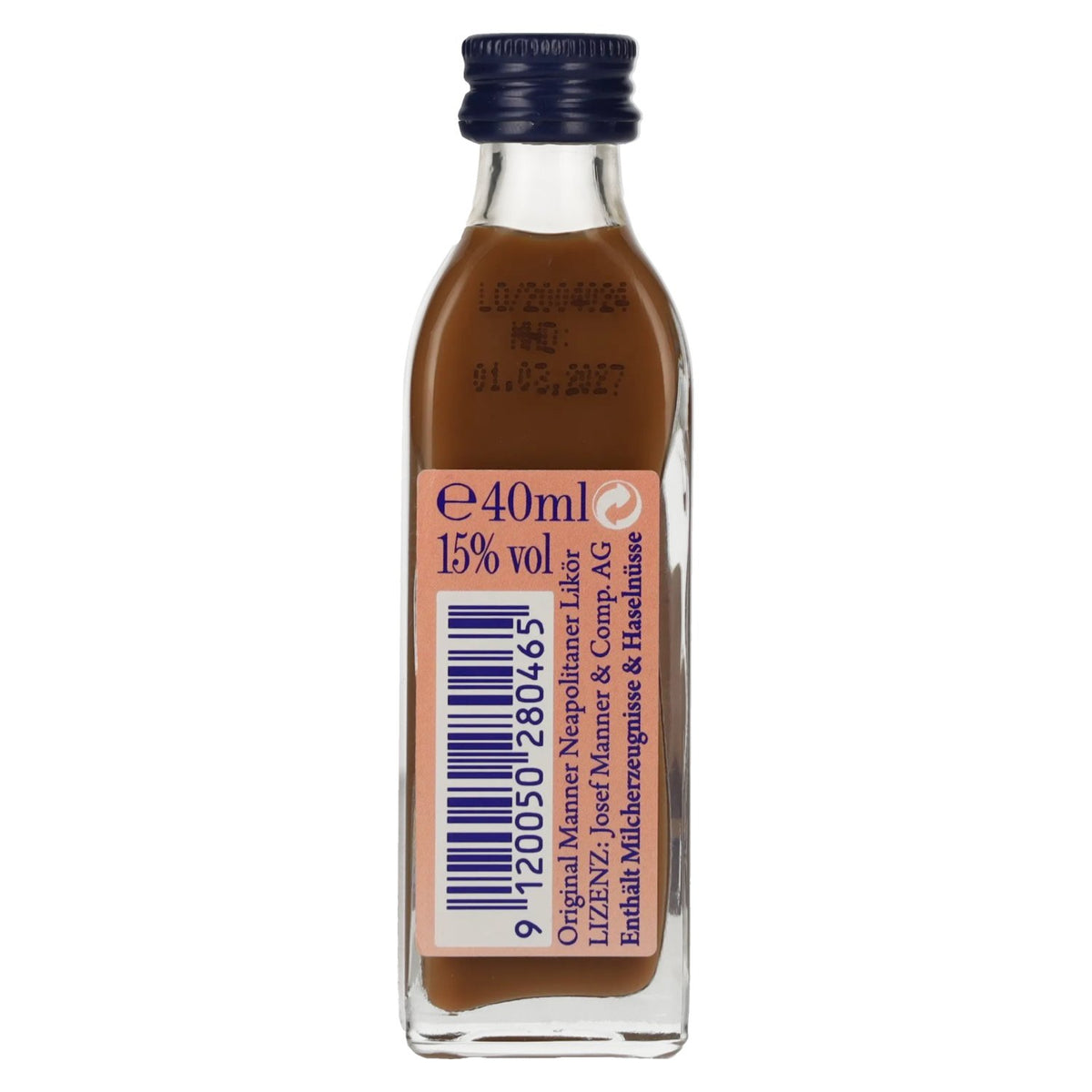 Liqueur à la crème « Neapolitaner » Manner Original, 15 % vol., 0,04 l