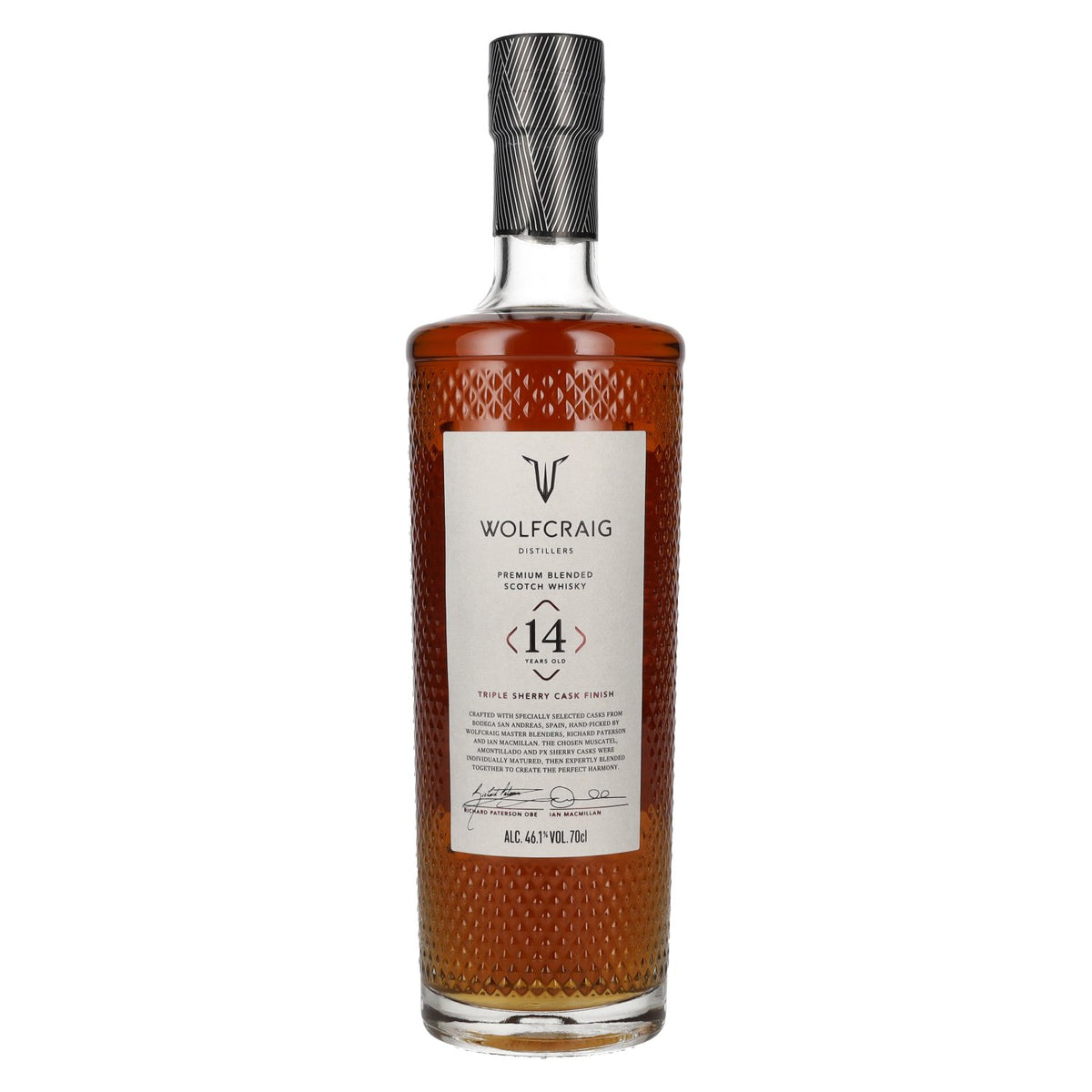 Wolfcraig 14 ans d'âge, finition en triple fût de sherry, whisky blended premium, 46,1 % vol., 0,7 l